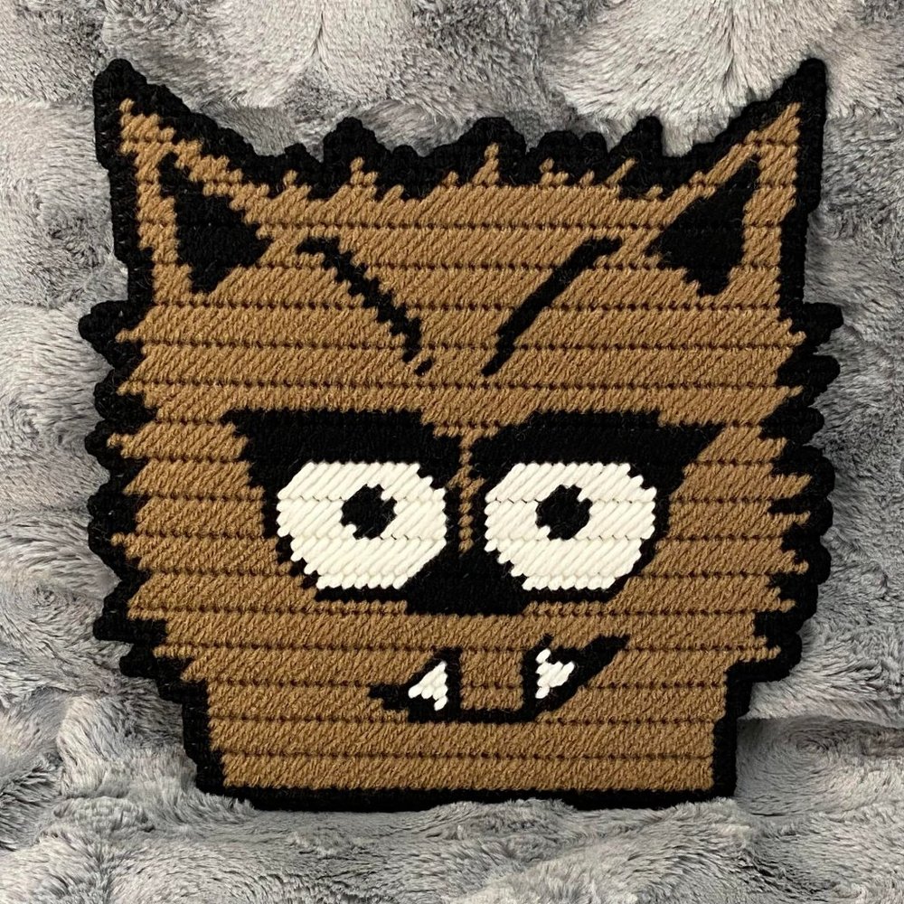 Handcrafted Werewolf Monster Needlework Halloween Wall Hanging